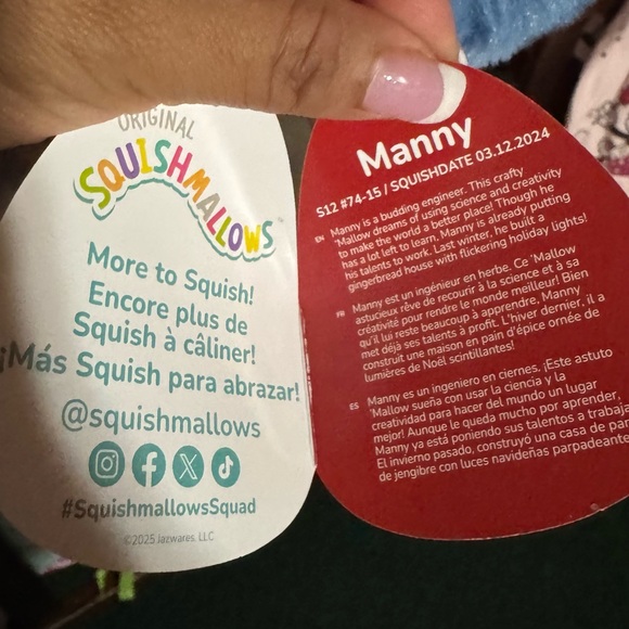 Squishmallows Blue and White Snowman Plush - Picture 3 of 3